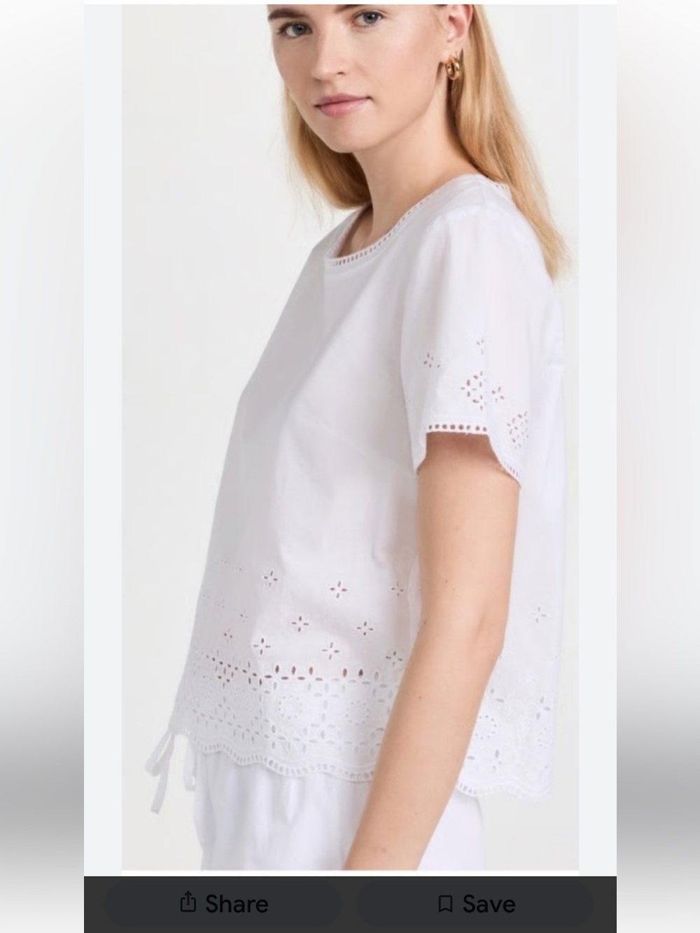 Club Monaco Eyelet Voile Split-Back Boxy Top